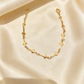 18K Gold PVD Stainless Steel Cross Chain Bracelet