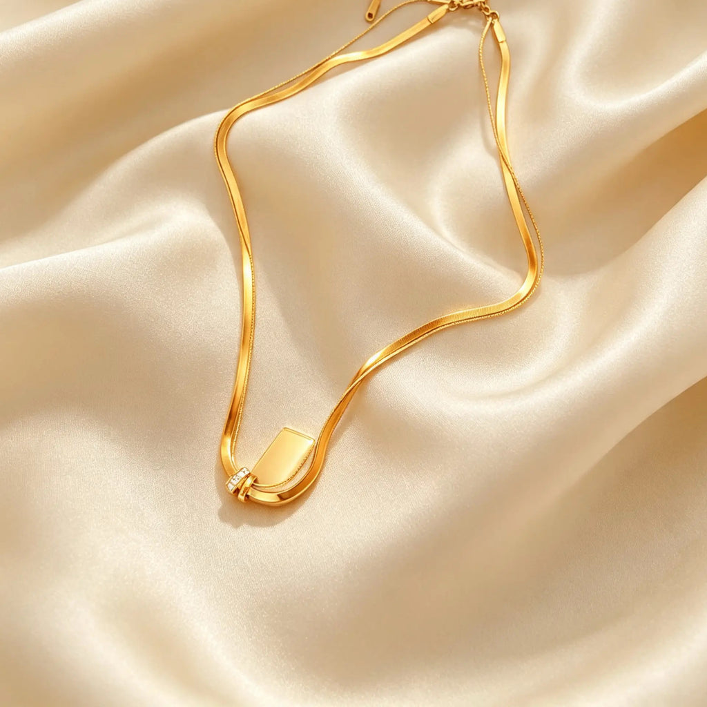 18K Gold Plated Multi-Layer Chain Necklace