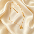 Collier avec Pendentif Rond en Cristal Plaqué Or 18 carats par PVD