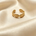 18K Gold PVD Stainless Steel Petite Petal Ring