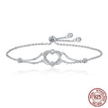 Bracelet Cœur en Argent Sterling 925 avec Zircon