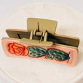Western cactus faux-leather hair claw clip