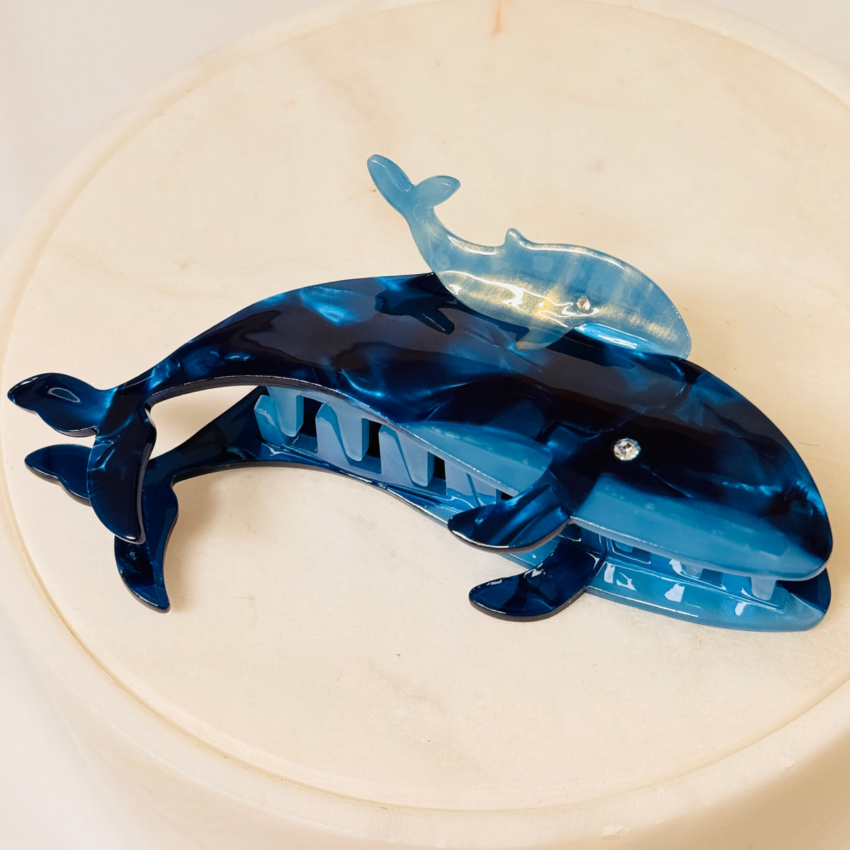 Whale Acetate Hair Claw Clip