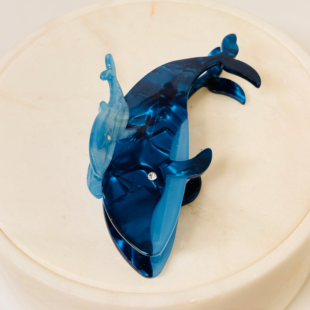 Pince à cheveux en acétate en forme de baleine