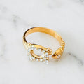 18K Gold-Plated Cat & Fish Bone Ring