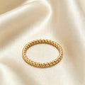 Bague empilable tressée en or 18 carats PVD