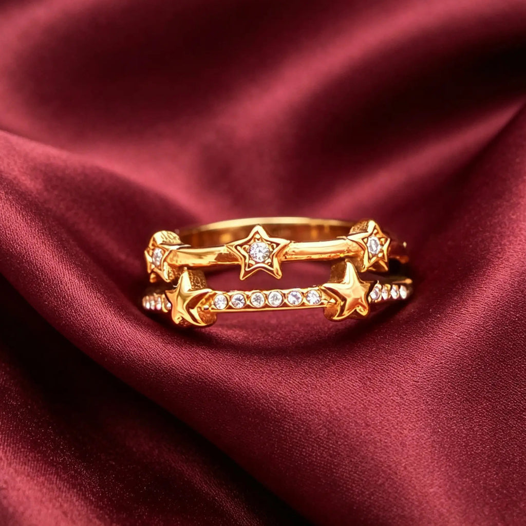 Double Band Heart Ring