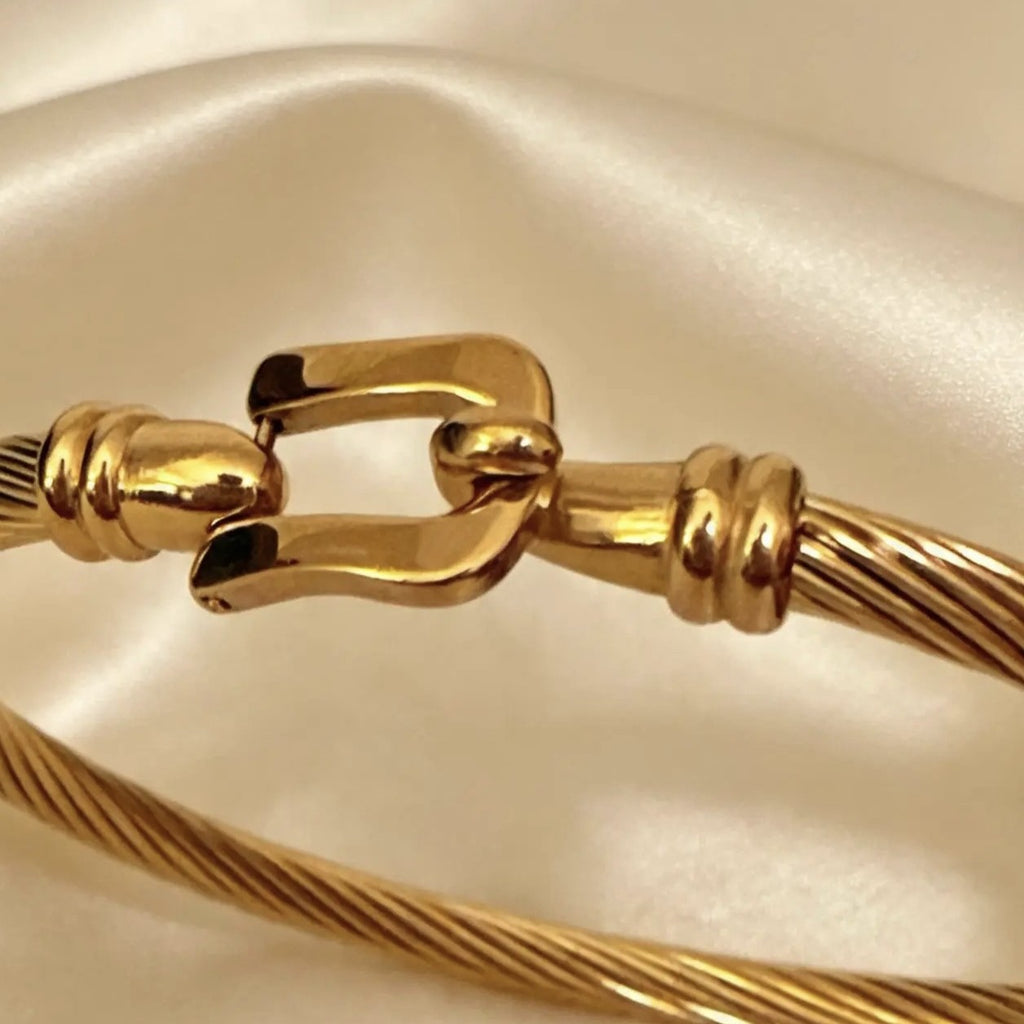 Bracelet Jonc avec Fermoir Boucle PVD Or 18 carats