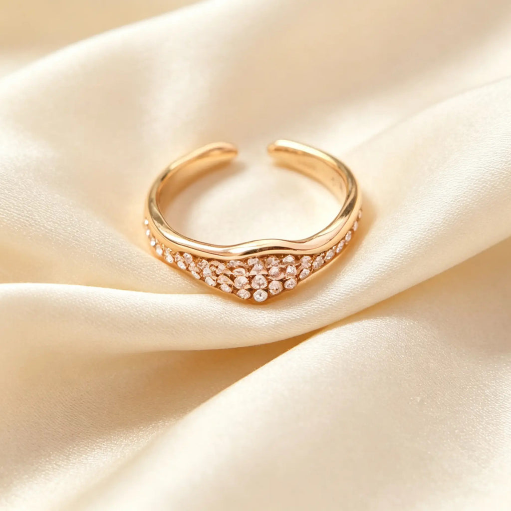 Zircon Charm Open Ring