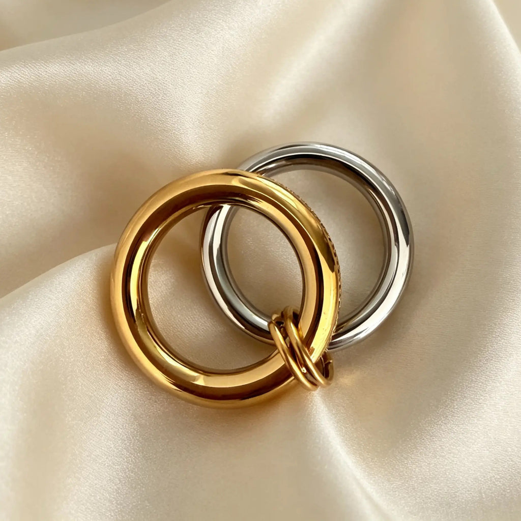Geometric Zircon Gold Ring