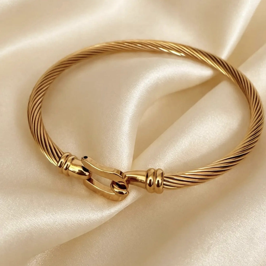 Bracelet Jonc avec Fermoir Boucle PVD Or 18 carats