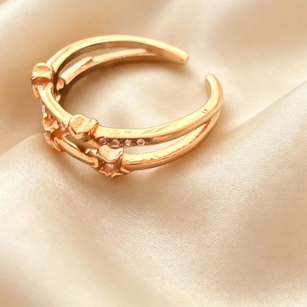 Double Band Heart Ring