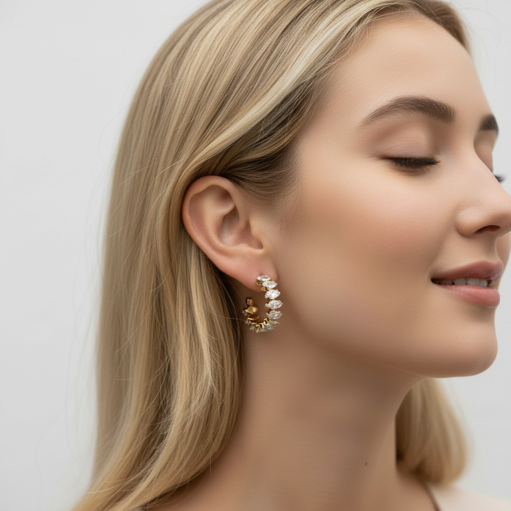 Crystal Hoop Earrings - Store Ready 1:1