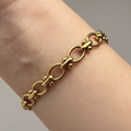 Bracelet jonc en acier inoxydable plaqué or 18 carats