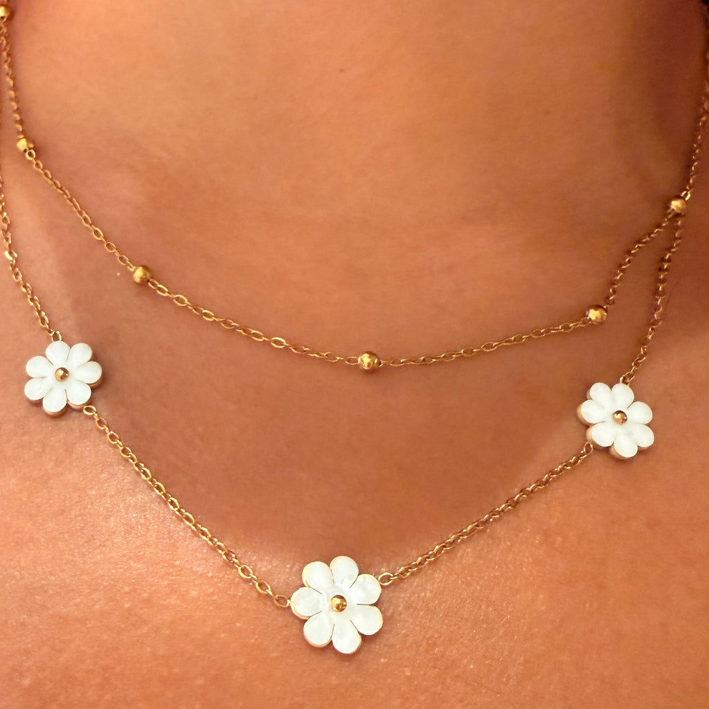 Gold Bloom Layered Chain Necklace