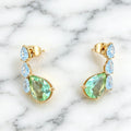 18K Gold-Plated Green Teardrop Earrings