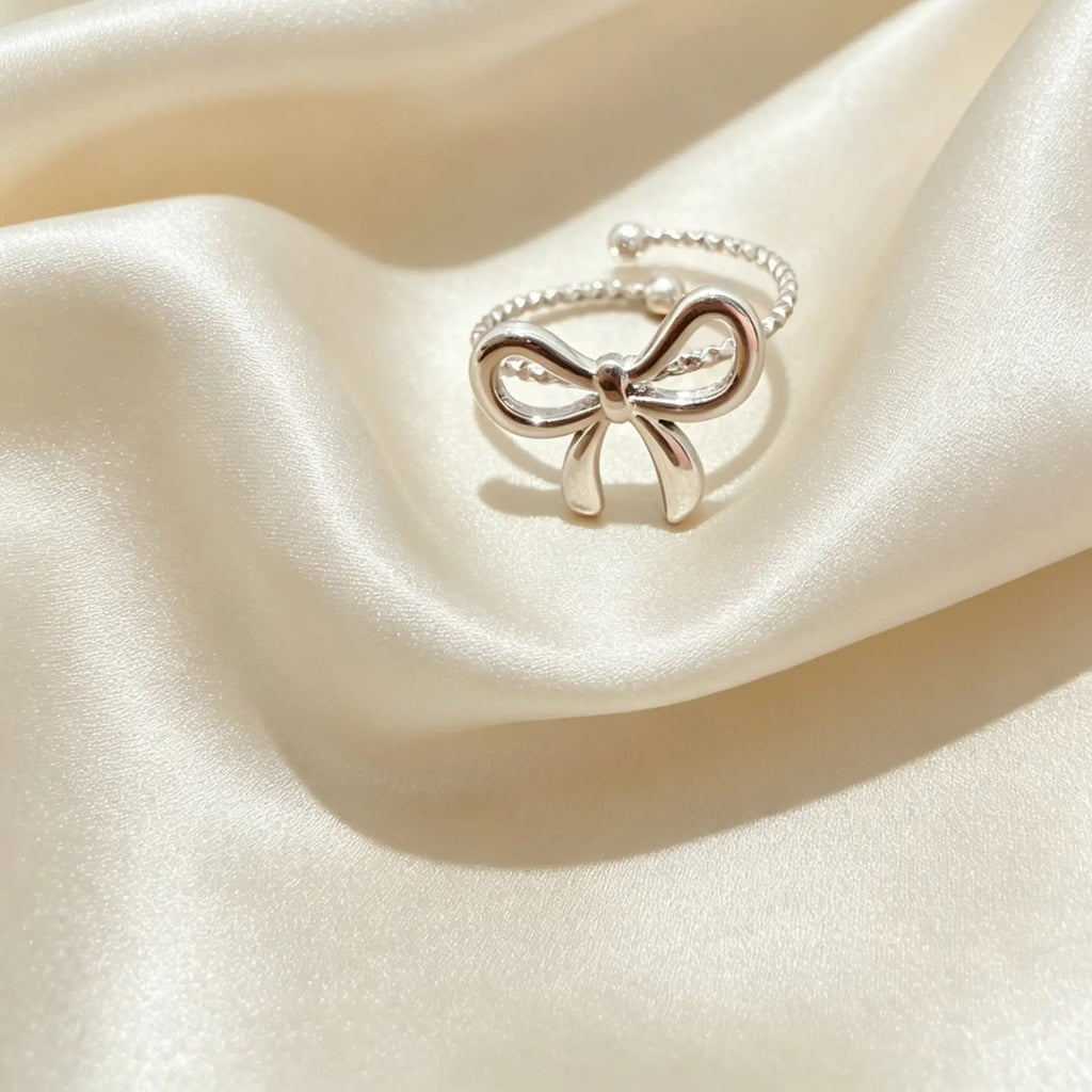 18K Gold PVD Stainless Steel Adjustable Bow Ring