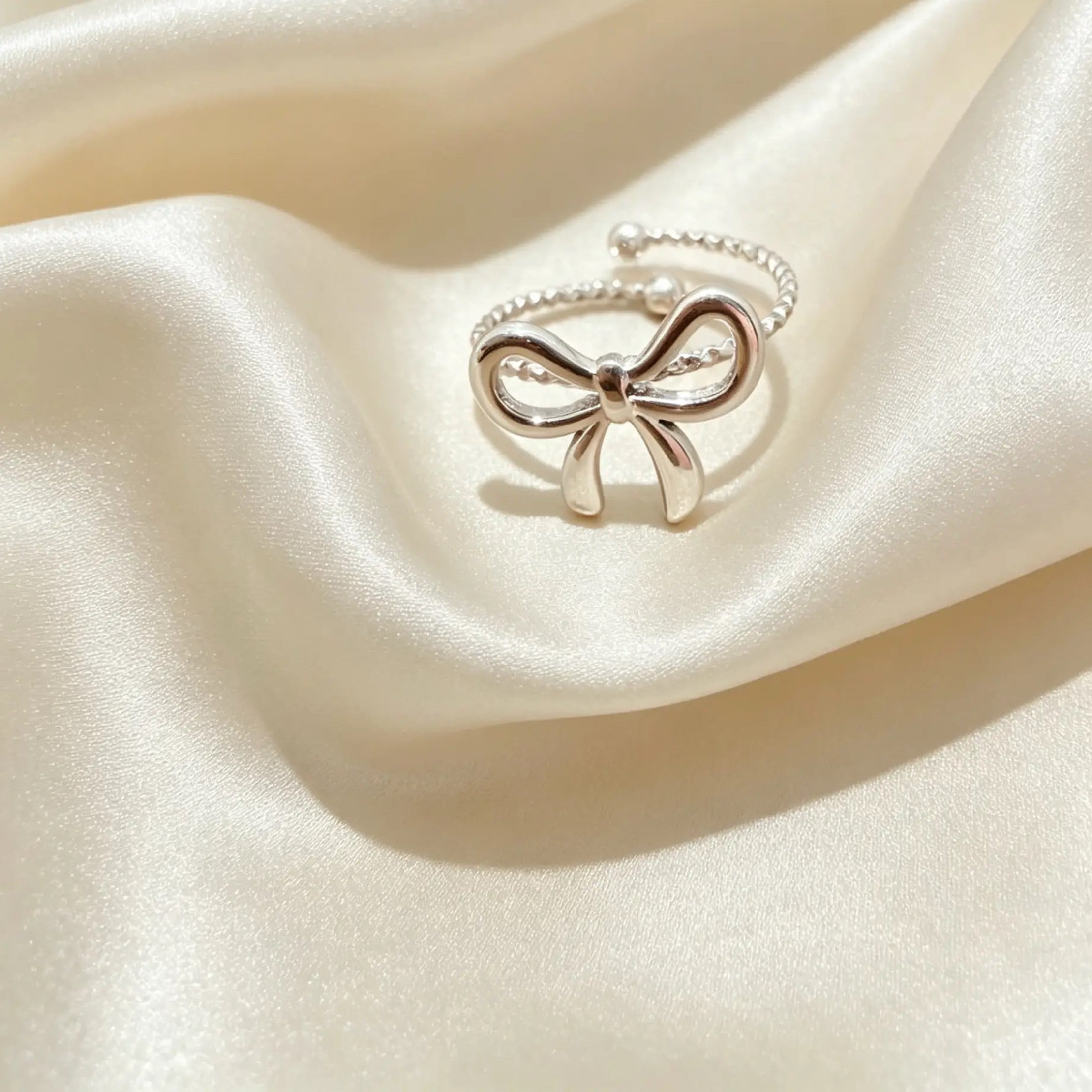 18K Gold PVD Stainless Steel Adjustable Bow Ring