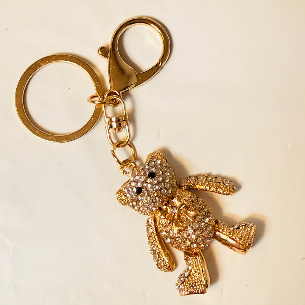Rhinestone Teddy Bear Keychain & Bag Charm