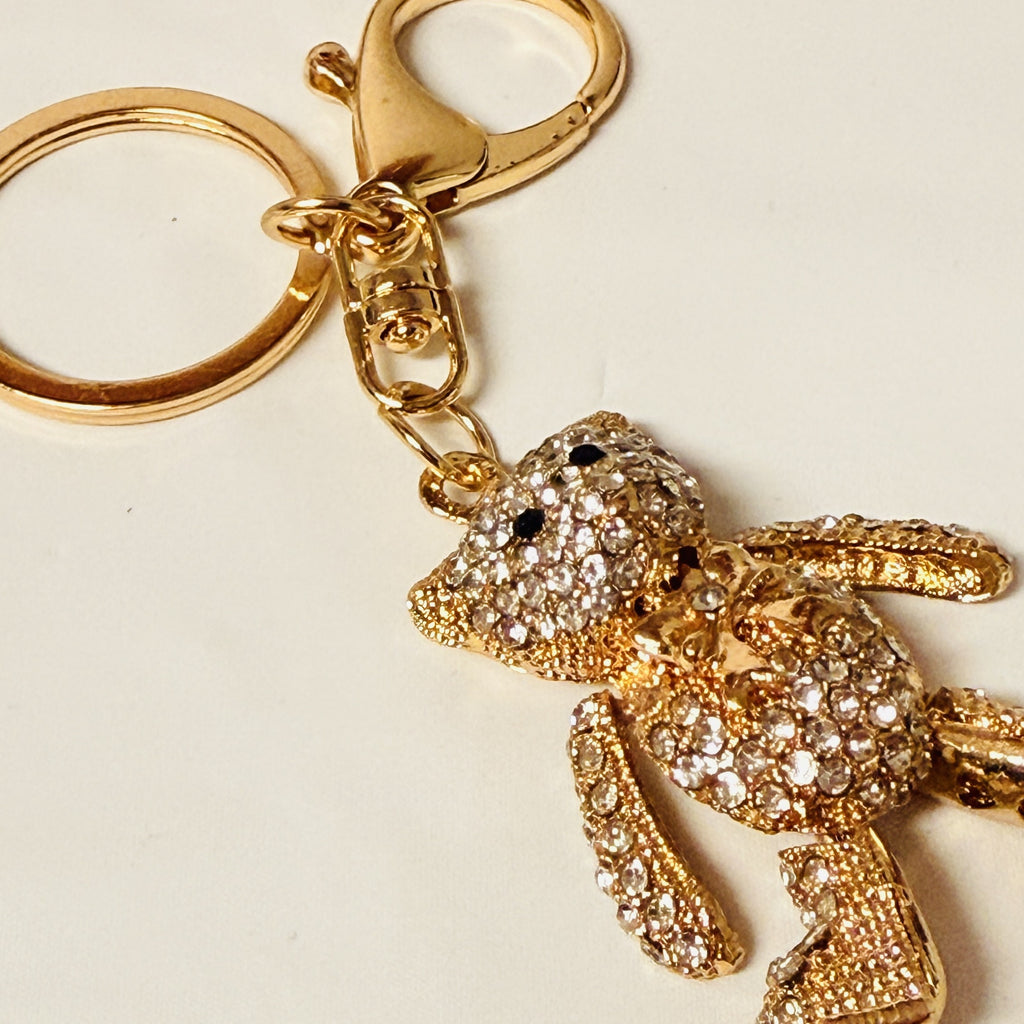 Rhinestone Teddy Bear Keychain & Bag Charm